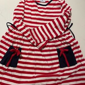 Florence eiseman Red and White Striped Dress with Pockets